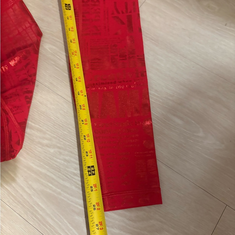Lululemon Athletica Red Text Print Leggings - Picture 5 of 8
